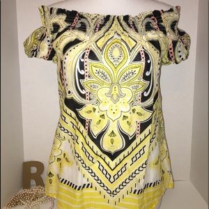 EXPRESS - XS Yellow/Black Short Sleeve Top